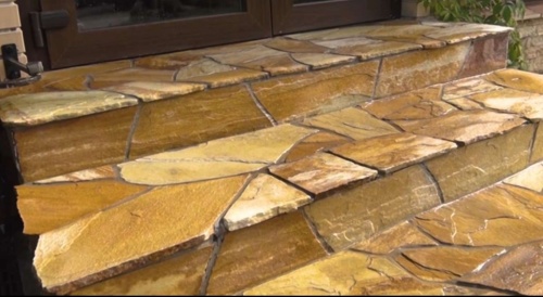 Плитняк златолит жёлтый золотистый для отмостки купить в Наро-Фоминску